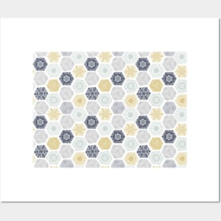 Geometric Hexagon Pattern Posters and Art